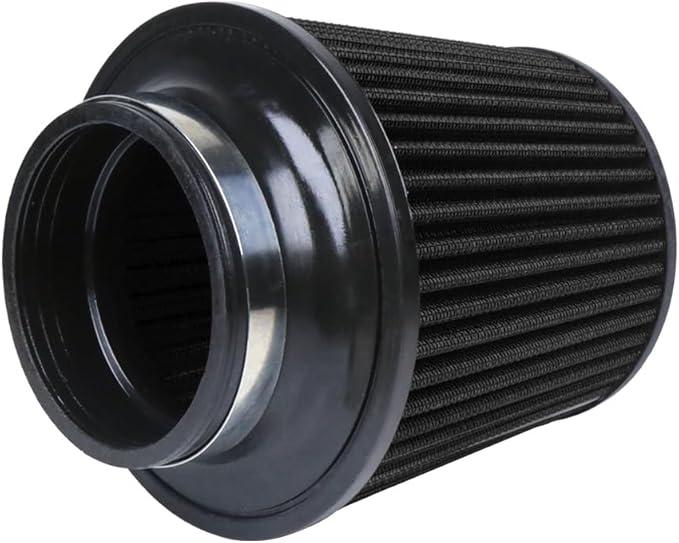 Kyostar Universal Carbon Fiber 3.5 Inch 89mm Air Intake Cone Filter Replacement Quality Dry Air Filter, Black