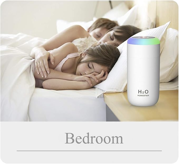 Baby Humidifier, 350ml Small Humidifier for bedroom, desk, travel, plants (White)