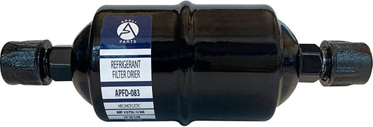 Appli Parts APFD-083 3/8 in Liquid Line Refrigerant AC Filter Drier hvac Refrigeration 083 SAE Flare connection universal unidirectional 6-1/2 in long 2 in wide