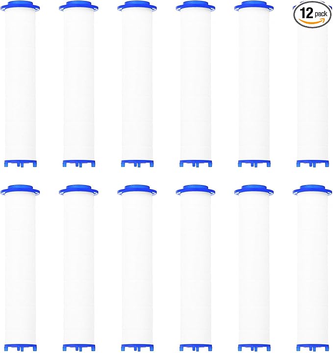 uxcell 12 Pcs Shower Head Filter 3.9 Inch PP Cotton Filter Cartridge Replacement High-Pressure Handheld Fan Shower Jet Sets