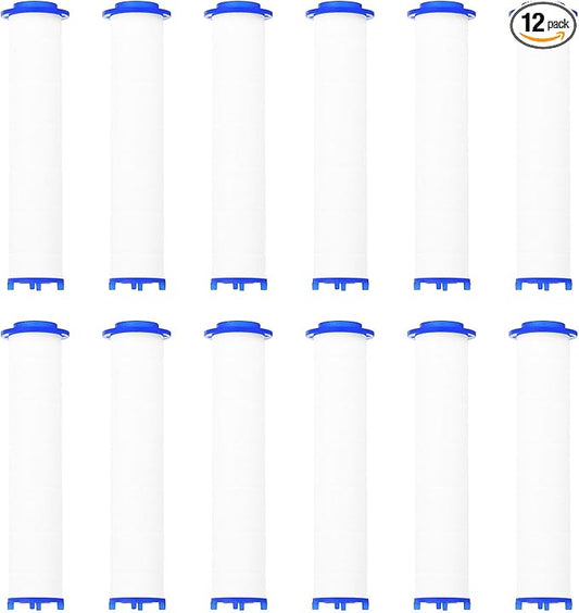 uxcell 12 Pcs Shower Head Filter 3.9 Inch PP Cotton Filter Cartridge Replacement High-Pressure Handheld Fan Shower Jet Sets