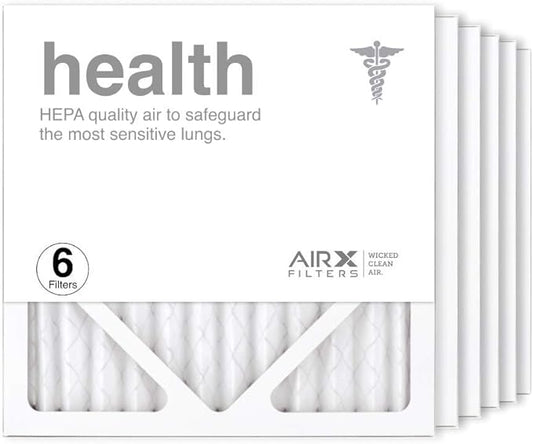 AIRX WICKED CLEAN AIR. 12x12x1 Air Filter MERV 13 Pleated HVAC AC Furnace Air Filter, Health 6-Pack, Made in the USA