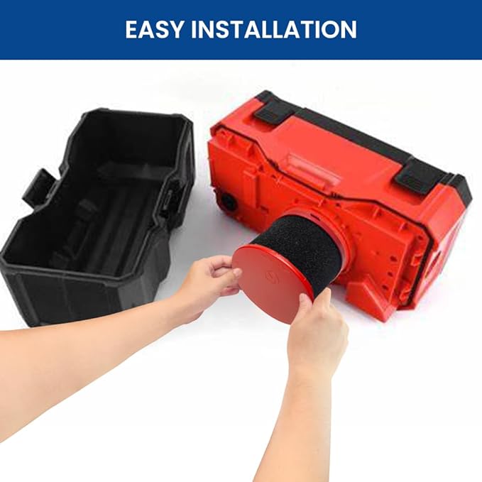 2 Pack 49-90-1900 Replacement HEPA Filter Compatible with Milwaukee Cordless M18 Vacuum 0780-20 0880-20, with 6 Foam Sleeve Filters 1 Brush