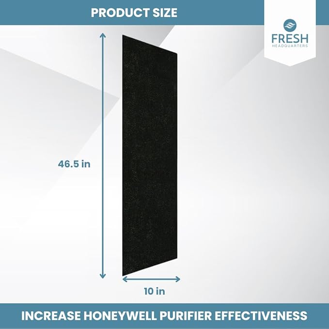 Premium Activated Carbon and Zeolite Prefilter - Versatile 10" x 46.5" Dual Action Carbon Replacement Filter & Extends HEPA Filter Life, Compatible w/Honeywell Air Purifiers Models