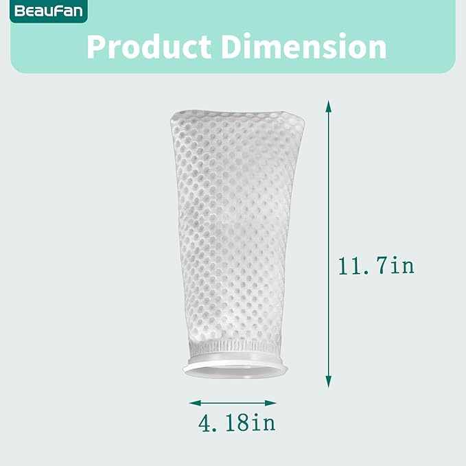 6 Pack 4 Inch 150 Micron Honeycomb Filter Socks Compatible with Waterbox Marine X 60.2, 90.3, and 110.4, Aquarium Filter Sock 3D Honeycomb Design Filter Sock, 4 Inch Ring by 11.8 Inch Long