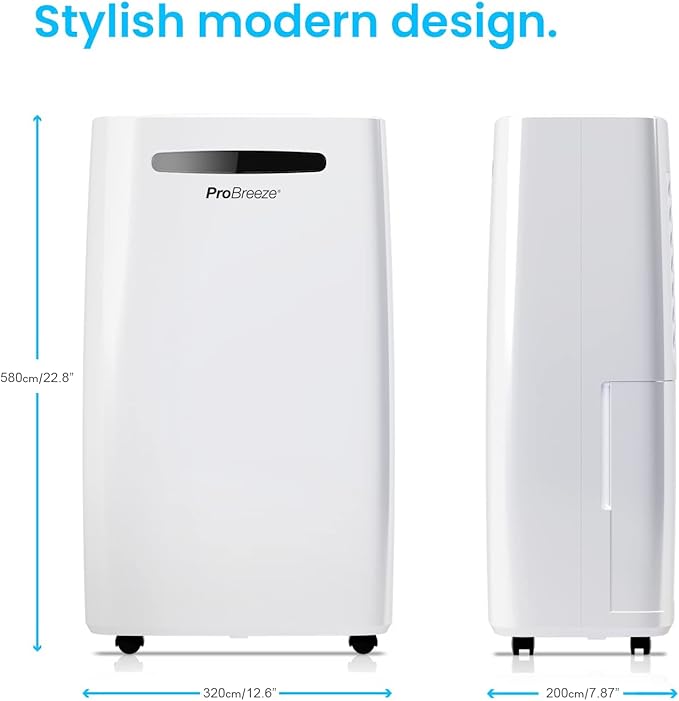 Pro Breeze 50 Pint Dehumidifier - 3,500 4,000 Sq Ft Dehumidifiers for Home Large Room Basements with Humidity Sensor, Auto Shut Off, Continuous Drainage Hose, Removes Moisture, Ideal for Basement