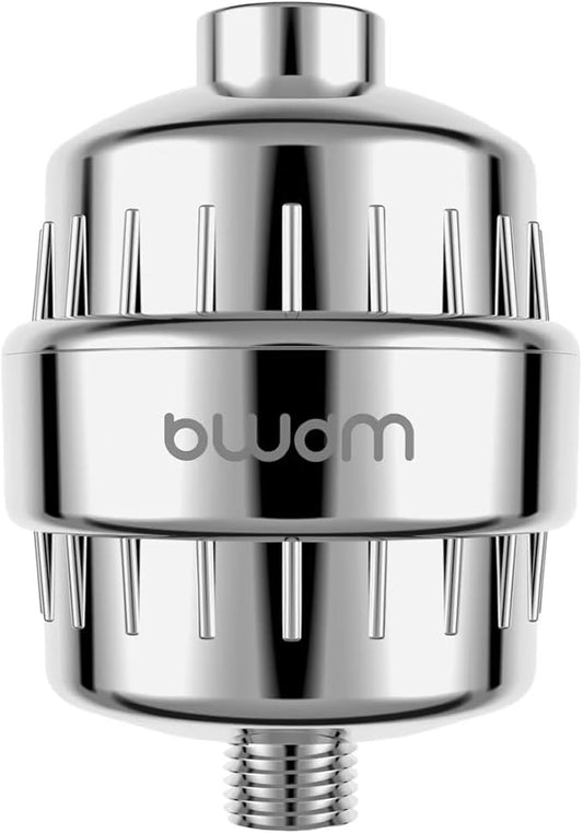 15 Stage Shower Filter - Shower Head Filter - bwdm Hard Water Filter, Remove Chlorine Heavy Metals and other Impurities, Vitamin C Water Softener Reduces Dry Itchy Skin, Dandruff (Chrome)