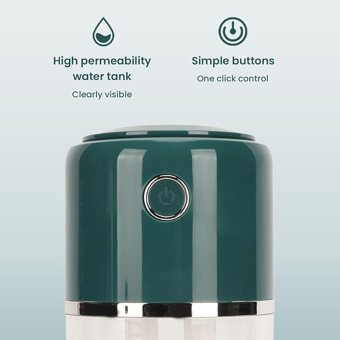 FLEXMAN Portable Mini Humidifier, 520ml Fast Humidification, 20Db Quiet, Automatic Power Off USB Humidifier with Two Spray Modes for Nursery, Bedroom, Office (Green)