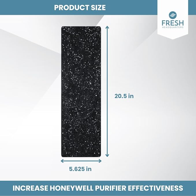6-Pack Activated Carbon Air Filter - Premium 20.5" x 5.625" Air Purifier Pre Filter - Compatible with Honeywell Genius 3/4/5/6 Purifiers (HFD‑3X & 360 Series) - Odor & VOC Reduction