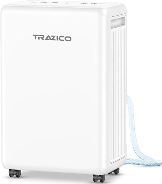 2000 Sq.ft Dehumidifier for Basement, Trazico 30 Pint Dehumidifiers for Home Large Room Bedroom Bathroom with Drain Hose, Intelligent Humidity Control, 3 Modes, 24H Timer, Auto Defrost, White