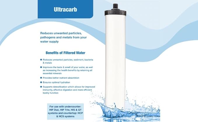 DOULTON ¦ W9123053 ¦ 10" UltraCarb ¦ Authentic Drinking Water Ceramic Replacement Candle Element Filter ¦ 9501 ¦ White ¦ NSF Certified ¦ BSP Thread ¦