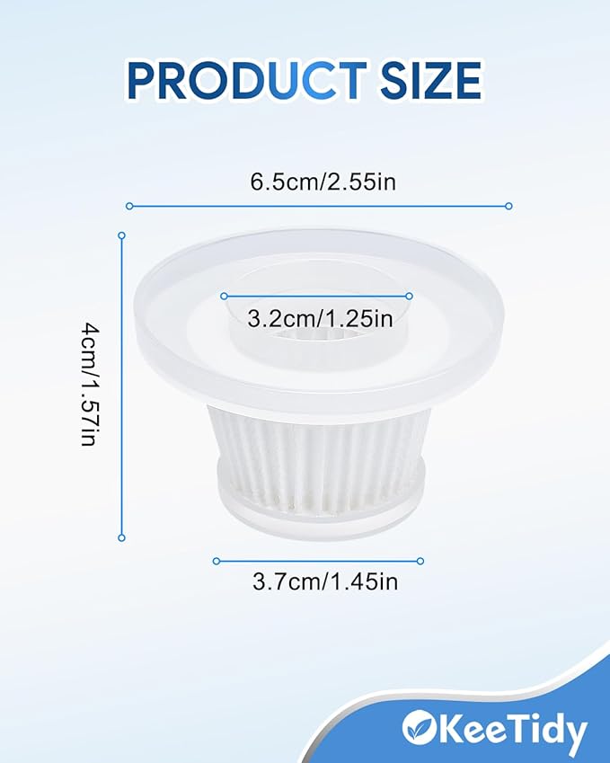 Replacement Filter Compatible with Horsepower Duck Compact Cordless Vacuum Cleaner AS Seen On TV, Vacuum Cleaner Filter Replacement Parts, 8+1 Pack