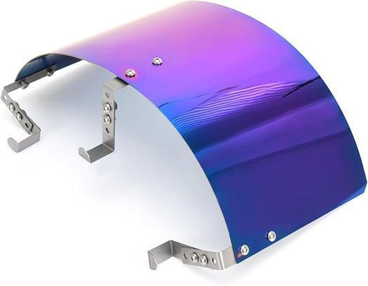 PTNHZ Universal Stainless Steel Air Intake Filter Cover Heat Shield Fits for 2.5-3.5" Cone or Cylinder Filter Neo Chrome