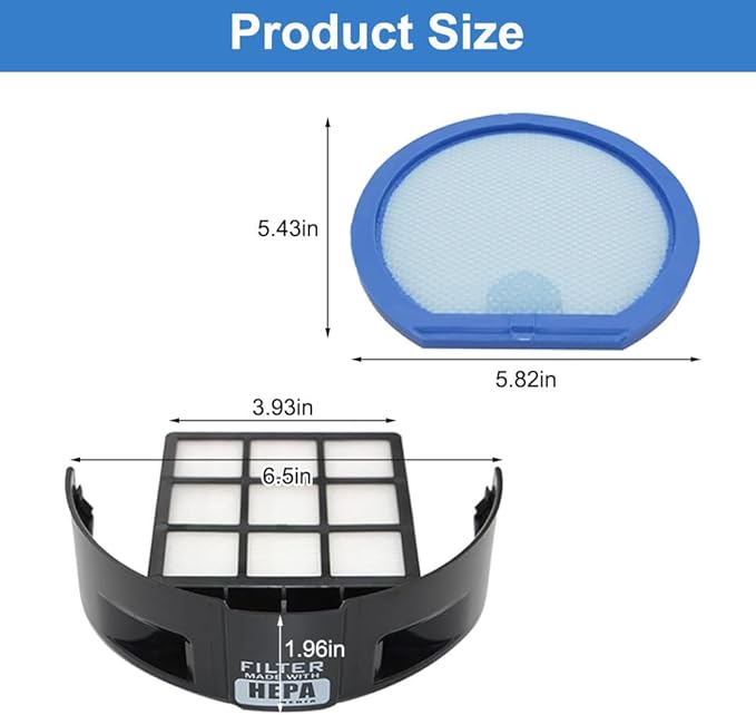 6 Pack Vacuum Filter Set Compatible with Hoover T-Series WindTunnel Bagless Upright Vacuum, Replaces Parts #303173001 & #303172002, 3 Washable Filters+ 3 HEPA Cartridge Filters+ 1 Cleaning Brush