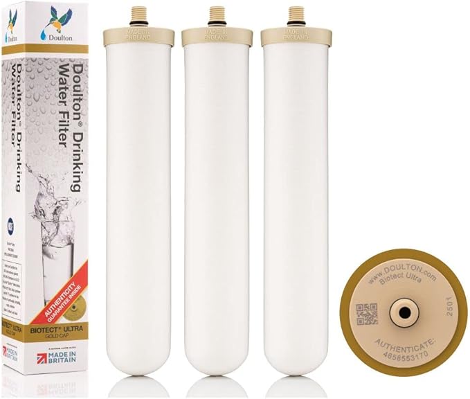 Doulton ¦ W9123050 ¦ 10" Biotect Ultra ¦ Authentic Drinking Water Ceramic Replacement Candle Element Filter ¦ 2504 ¦ White ¦ NSF Certified ¦ M12 Thread ¦