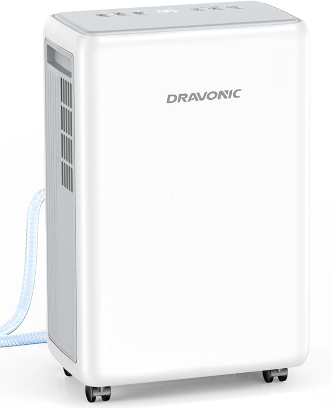 2000 Sq. Ft Dehumidifier for Basement, 30 Pint Dehumidifiers for Home, Bedroom and Bathroom, 3 Modes Dehumidifier with Drain Hose, Smart Humidity Control, 24H Timer (White and Gray)