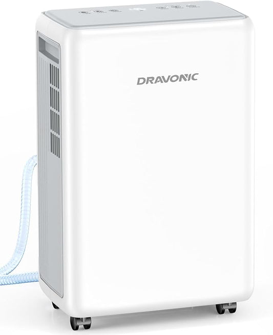 2000 Sq. Ft Dehumidifier for Basement, 30 Pint Dehumidifiers for Home, Bedroom and Bathroom, 3 Modes Dehumidifier with Drain Hose, Smart Humidity Control, 24H Timer (White and Gray)