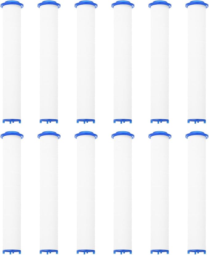 uxcell 12 Pcs Shower Head Filter 5.1 Inch PP Cotton Filter Cartridge Replacement High-Pressure Handheld Fan Shower Jet Sets