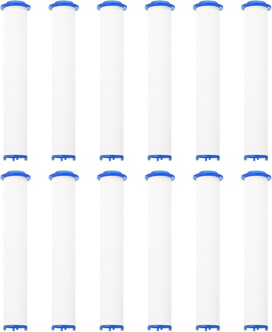 uxcell 12 Pcs Shower Head Filter 5.1 Inch PP Cotton Filter Cartridge Replacement High-Pressure Handheld Fan Shower Jet Sets