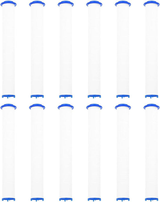 uxcell 12 Pcs Shower Head Filter 5.7 Inch PP Cotton Filter Cartridge Replacement High-Pressure Handheld Fan Shower Jet Sets