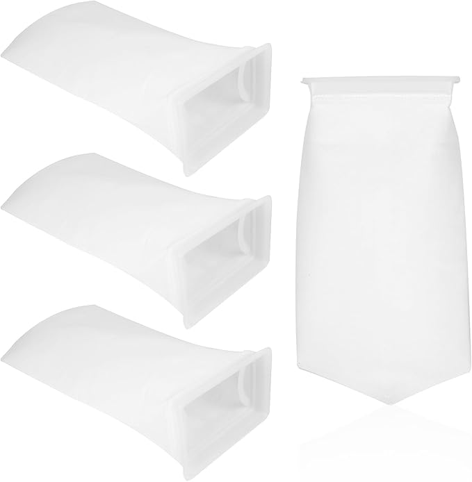 7 Inch Rectangle Filter Sock, 4 Pcs Saltwater Aquarium Filter Bags 300 μm Aquarium Filter Accessories for Saltwater Freshwater Fish Tank Filter