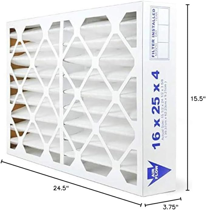AIRX WICKED CLEAN AIR. 16x25x4 Air Filter MERV 13 Pleated HVAC AC Furnace Air Filter, Health 6-Pack, Made in the USA