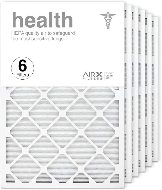 AIRX WICKED CLEAN AIR. 20x30x1 Air Filter MERV 13 Pleated HVAC AC Furnace Air Filter, Health 6-Pack, Made in the USA