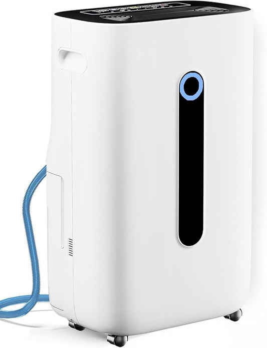 5000 sq.ft dehumidifier for basements with drain Hose, 80 pint dehumidifiers for home with 1.7 Gallons large Water Tank and 4 Modes Operation Auto Shut-off,24H Timer,Child Lock,Defrost,Silent