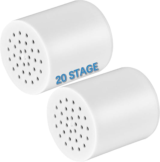 Shower Filter Replacement Cartridge 20 Stage,High Output SF100, SF220 Shower Filters For Hard Water,Universal Replacement Cartridge,Waters Purifier, Shower Water Softener (2 Pack)