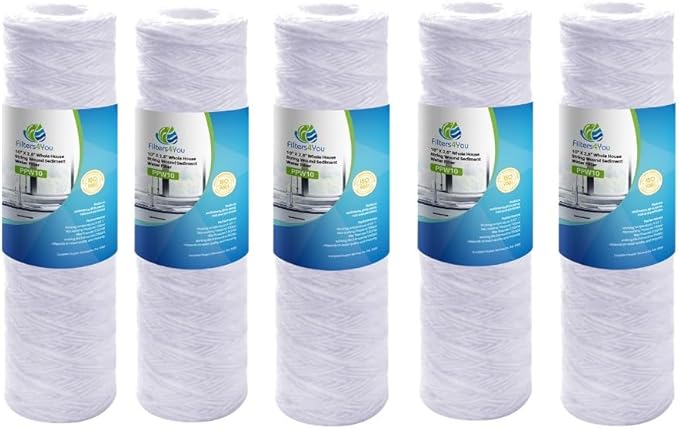 CFS – 5 Micron 10" x 2.5" Sediment Water Filter Cartridges Compatible with Campbell 1SS Models – Removes Bad Taste and Odor – Whole House Replacement Filter Cartridge – 5 Pack