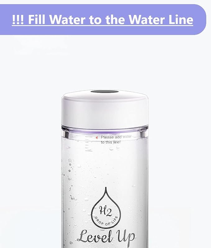 LevelUpWay 2025 Hydrogen Water Bottle Generator with SPE PEM Technology– Up to 4000 PPB – Dual Chamber – 250ml – (White) – Enhanced Hydration Solution