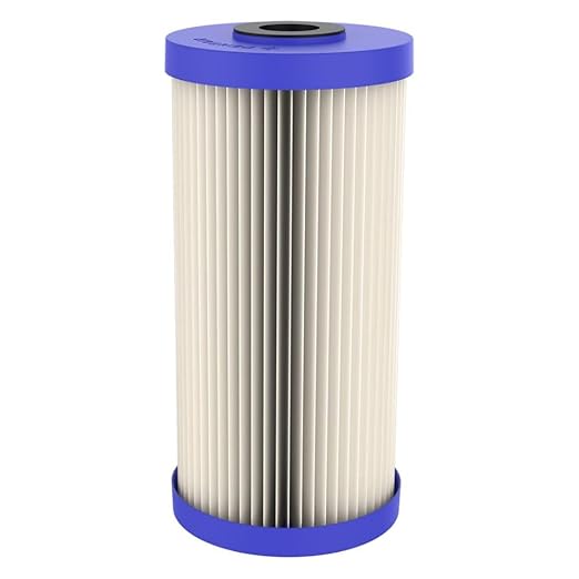 Pentair Pentek ECP20-BB Big Blue Sediment Water Filter, 10-Inch, Whole House Heavy Duty Pleated Cellulose Polyester Replacement Cartridge, 10" x 4.5", Blue End-Cap, 20 Micron, Pack of 8