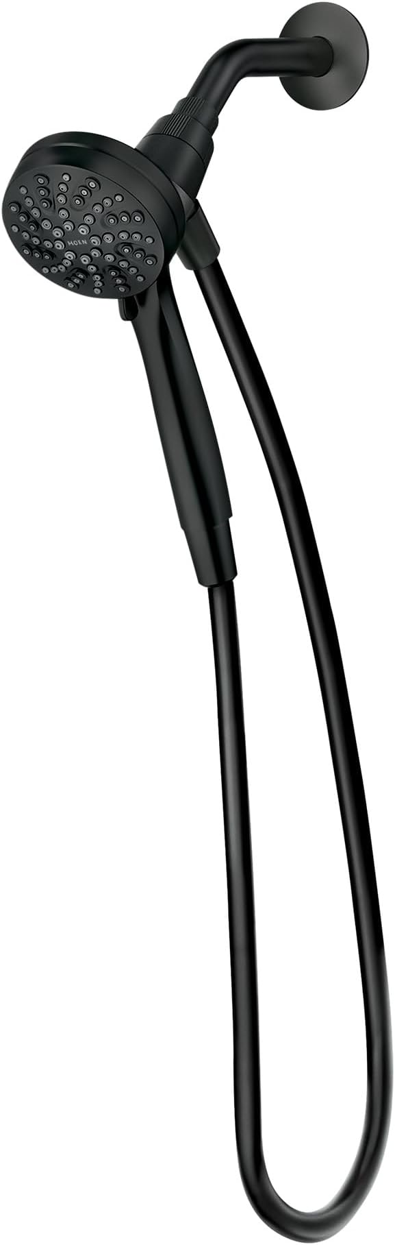 Moen Engage Magnetix Matte Black Eco-Performance 3.5-Inch Six-Function Detachable Handheld Showerhead with Magnetic Docking System, 26100EPBL