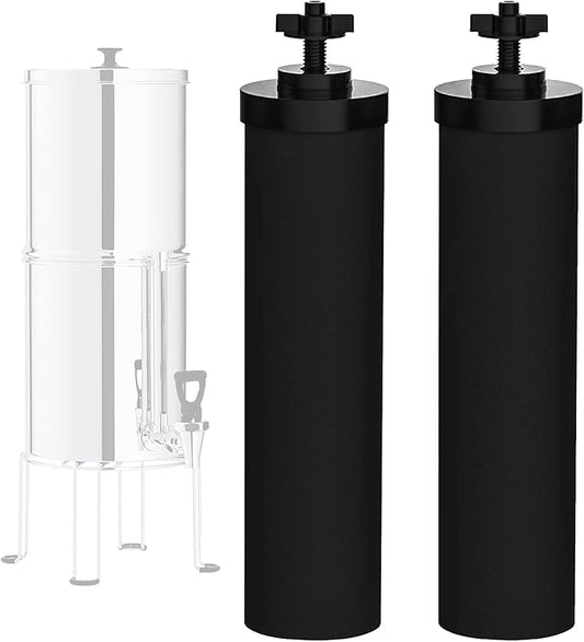 NSF/ANSI 42 Certified Black Purification Elements, for BB9-2® Water Filters Replacement, Compatible with Berkey Gravity Filtration System, Replacement for Berkey Black Filter, Pack of 2
