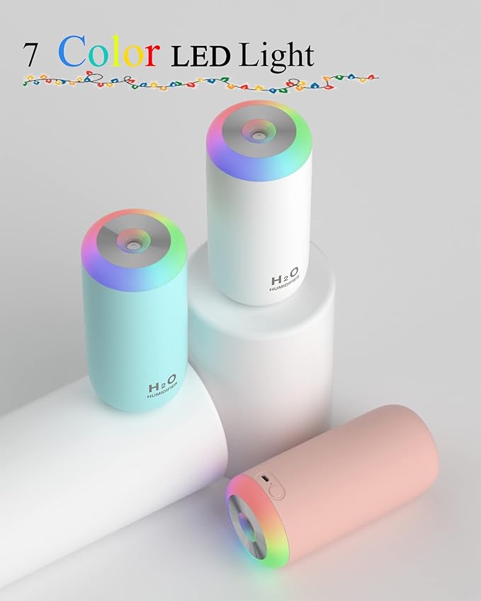 Baby Humidifier, 350ml Small Humidifier for bedroom, desk, travel, plants (White)