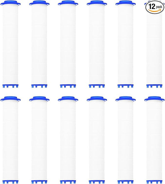 uxcell 12 Pcs Shower Head Filter 4.1 Inch PP Cotton Filter Cartridge Replacement High-Pressure Handheld Fan Shower Jet Sets