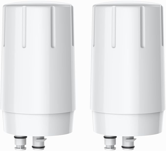 Fil-Fresh 2-Pack Faucet Filter Replacement for Brita Faucet Filtration System, NSF Certified to Reduce Chlorine, BPA-Free, Lasts 4-Months or 100 Gallons, White