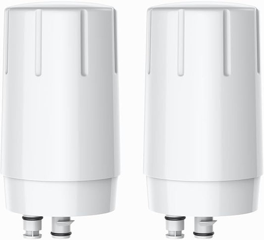 Fil-Fresh 2-Pack Faucet Filter Replacement for Brita Faucet Filtration System, NSF Certified to Reduce Chlorine, BPA-Free, Lasts 4-Months or 100 Gallons, White