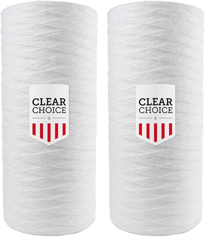Clear Choice Sediment Water Filter 50 Micron 10 x 4.50" Water Filter Cartridge Replacement 10 inch RO System CW-50, 5599401 AP814, 2-Pk