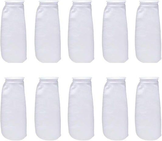 ALEGI Aquarium Filter Socks 4 inch by 14 Inch Long, 200 Micron - 4 Inch Ring Aquarium Felt Filter Bags - 10Pack