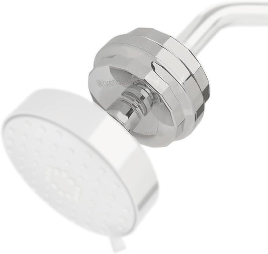 Brondell Shower Filter VivaSpring, Compact Brushed Nickel – High Output, 100% High-Purity KDF Filtration, With FF-30 Filter Cartridge, Filtered Shower Water for Healthier Skin & Hair