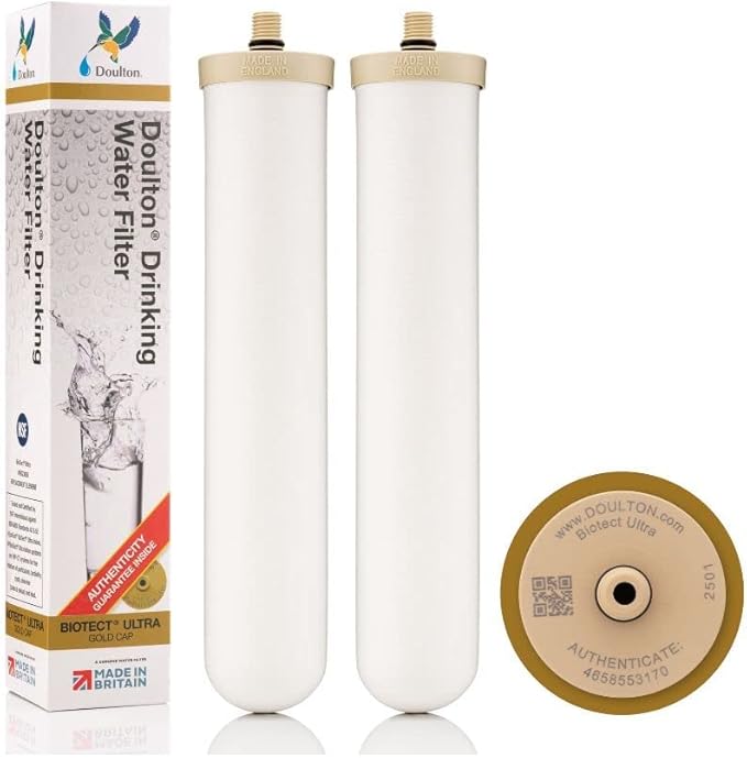 Doulton ¦ W9123050 ¦ 10" Biotect Ultra ¦ Authentic Drinking Water Ceramic Replacement Candle Element Filter ¦ 2504 ¦ White ¦ NSF Certified ¦ M12 Thread ¦