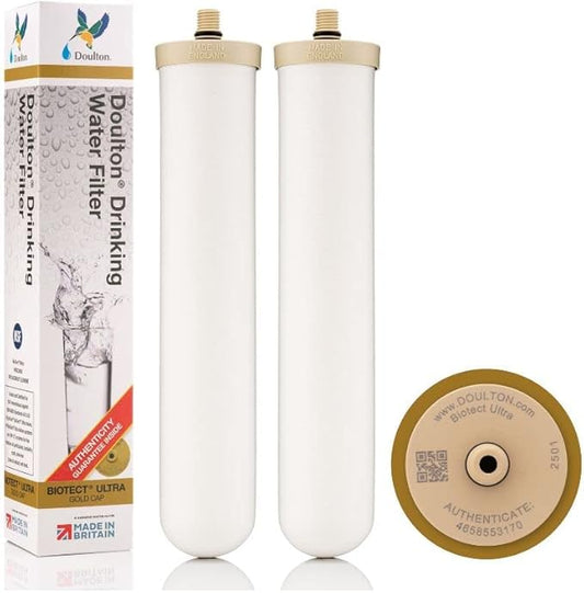 Doulton ¦ W9123050 ¦ 10" Biotect Ultra ¦ Authentic Drinking Water Ceramic Replacement Candle Element Filter ¦ 2504 ¦ White ¦ NSF Certified ¦ M12 Thread ¦