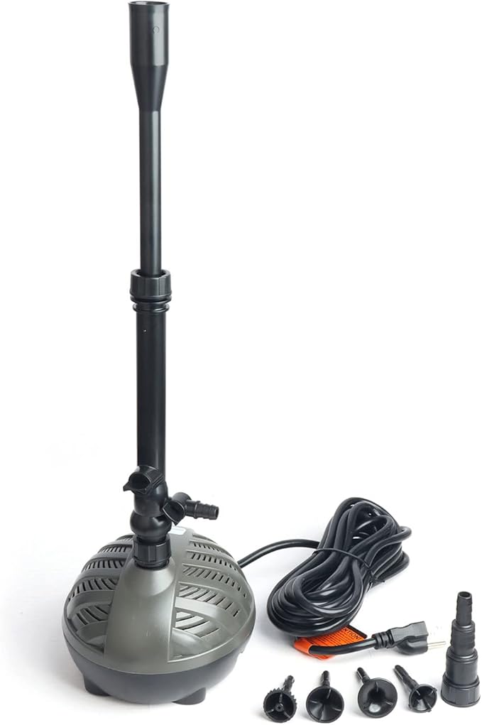 WaterRebirth Modern Turtle Shell Submersible Pond Aquarium Pump - 792GPH, 4 Fountain Heads, 20Ft Cord