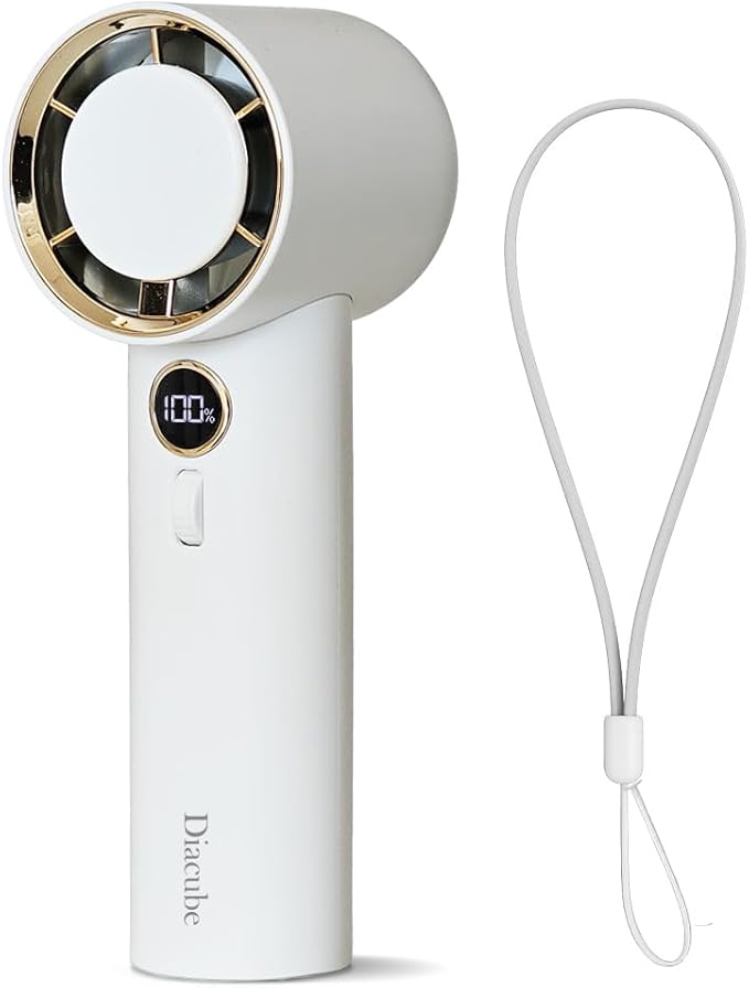 1 Pack Portable Handheld Turbo Fan with Circulator-Level Airflow –100 Speed Settings, 5000mAh USB Rechargeable Battery [11H Max Runtime] 13000 RPM Powerful Mini Fan for Travel & Outdoor