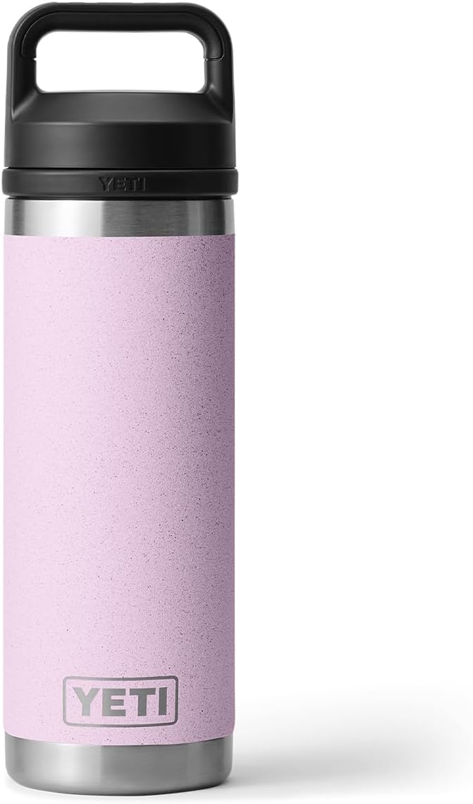 YETI Rambler 18 oz Bottle, Vacuum Insulated, Leakproof, Stainless Steel with Chug Cap, Cherry Blossom