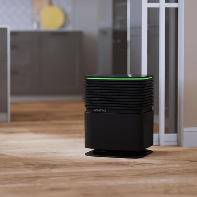 AP735 AeroStyle Compact Air Purifier in Black with Voice & App Control, Triple Filtration for Spaces up to 800ft²: Pre-Filter, H13 Filter with 99.97% Filtration Efficiency & Activated Carbon Filter