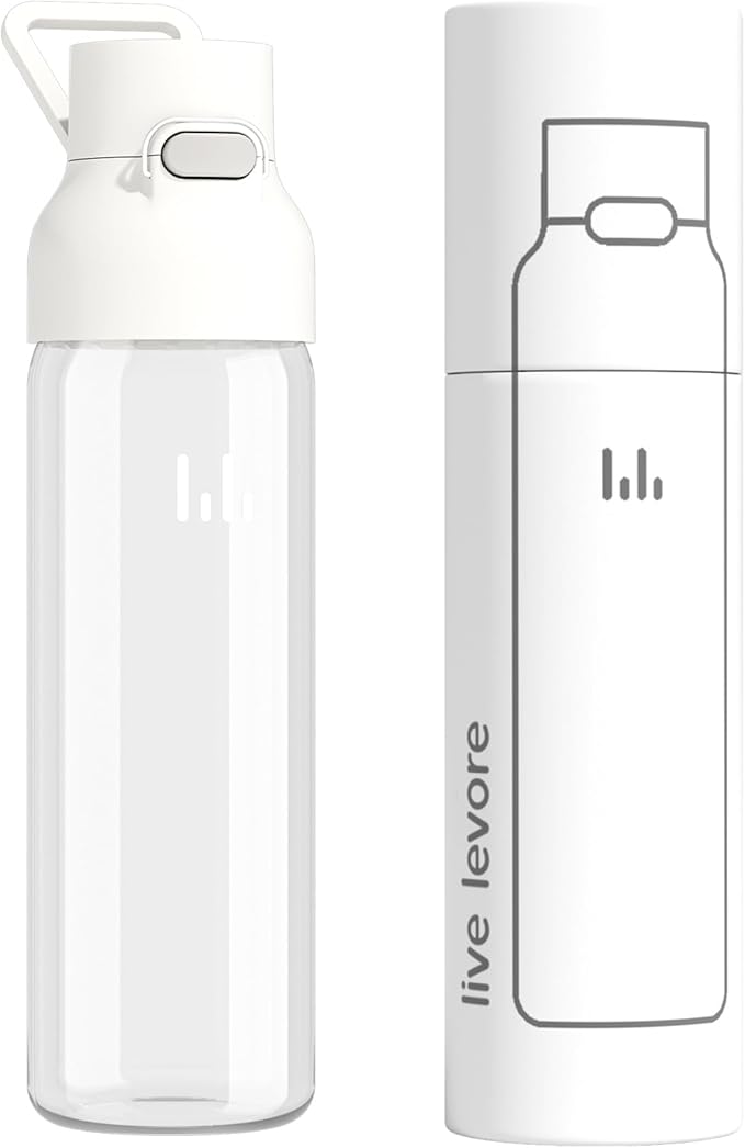 750ml Leak Proof Water Bottle with Flip Top Lid, BPA-Free USA Tritan Drink Bottle, Dishwasher Safe for Office, Outdoor & Daily Use (White, 1 Pack)