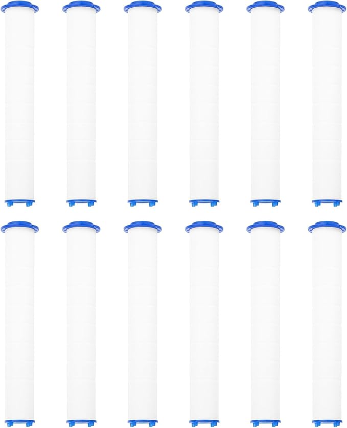 uxcell 12 Pcs Shower Head Filter 5.3 Inch PP Cotton Filter Cartridge Replacement High-Pressure Handheld Fan Shower Jet Sets