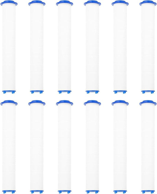 uxcell 12 Pcs Shower Head Filter 5.3 Inch PP Cotton Filter Cartridge Replacement High-Pressure Handheld Fan Shower Jet Sets